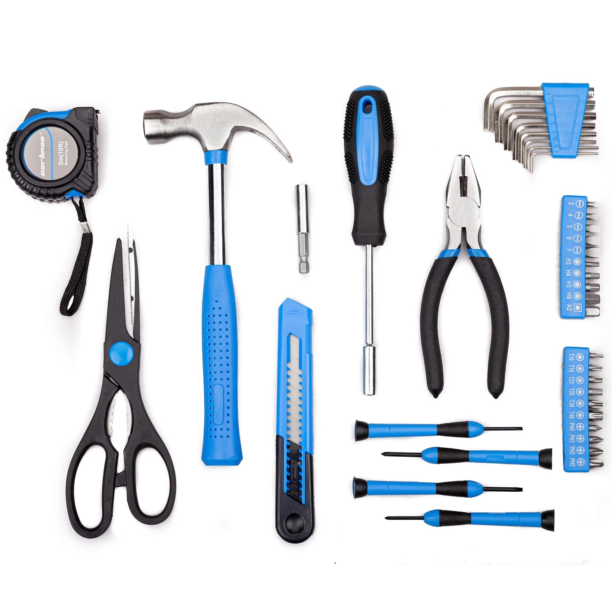 Blue 39-Piece General Household Tool Set with Storage Case