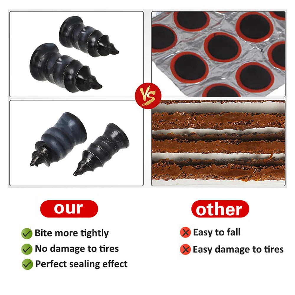 21-10 Piece Universal Tubeless Tire Repair Kit for Motorcycles and Trucks