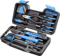 Blue 39-Piece General Household Tool Set with Storage Case