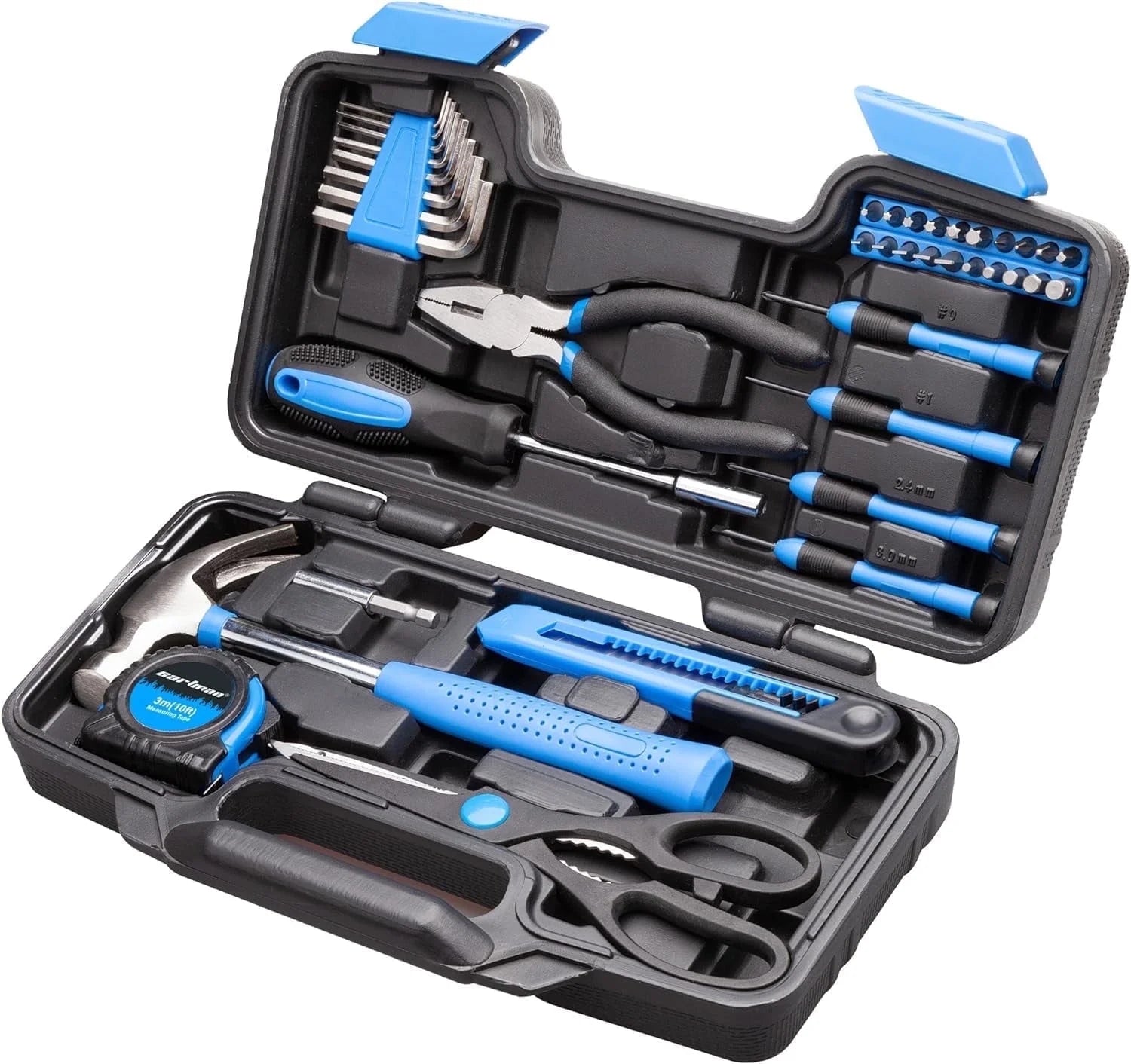 Blue 39-Piece General Household Tool Set with Storage Case