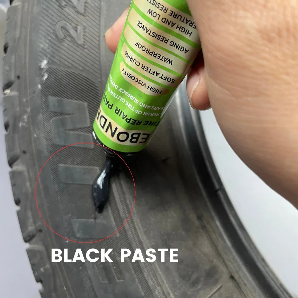 High-Temperature Resistant Tire Repair Paste for Cars and Bikes - Flexible Quick-Dry Rubber Sealant, 55G