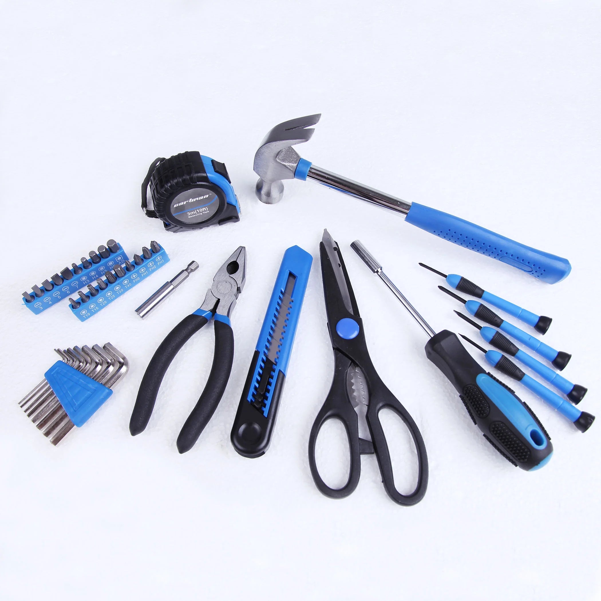 Blue 39-Piece General Household Tool Set with Storage Case