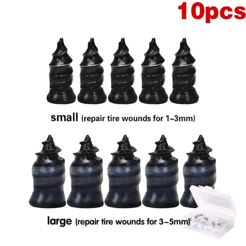 21-10 Piece Universal Tubeless Tire Repair Kit for Motorcycles and Trucks
