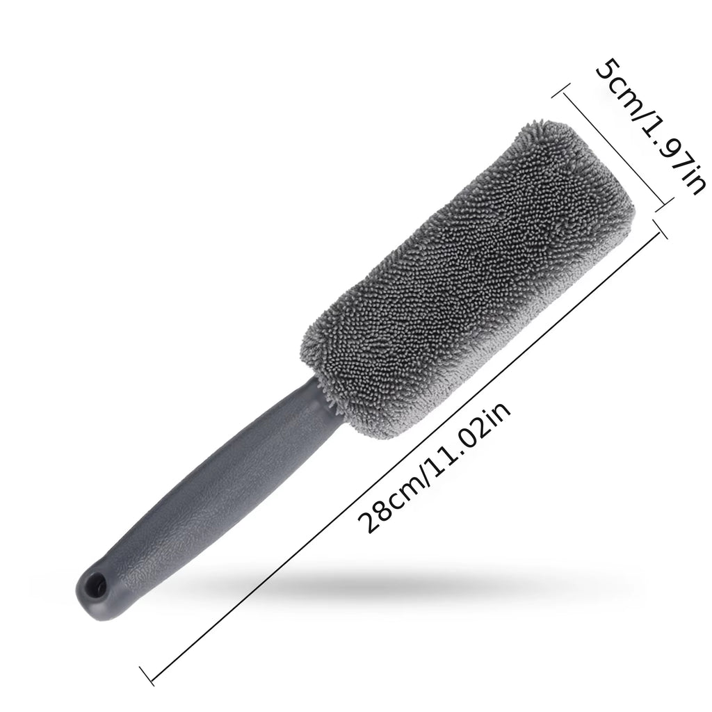 Microfiber Tire Brush for Efficient Wheel Hub and Rim Cleaning - Ideal for Automotive Maintenance and Detailing